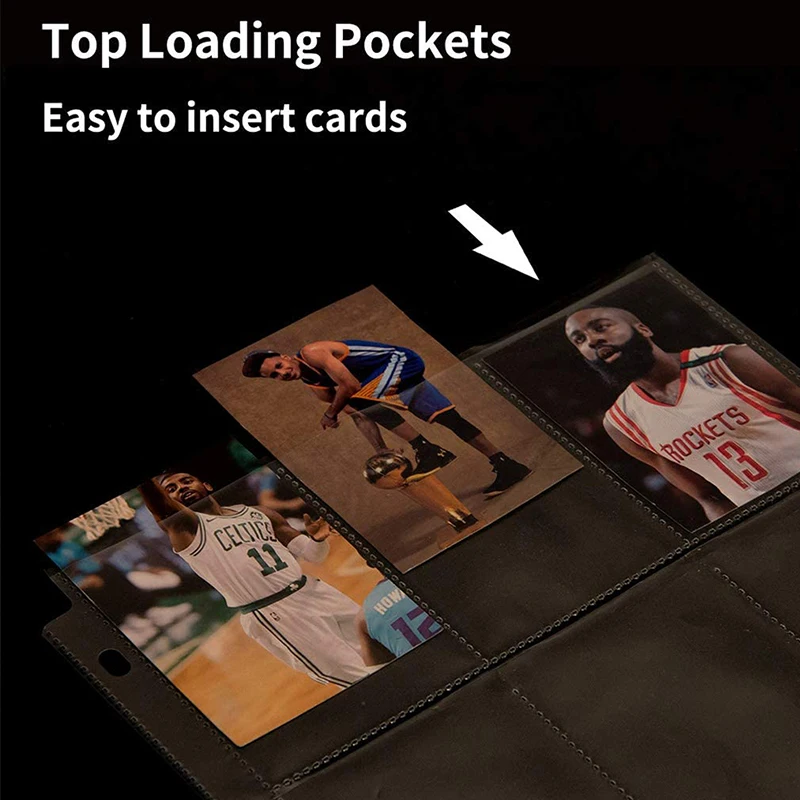 Trading Gaming Card Sleeves 50pcs 9 Pocket Trading Gaming Card Sleeves Storage Wallet Album Binder Pages Collection Coin Holders Sleeves YuGiOh Photo Albums