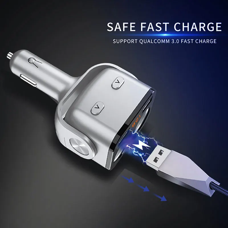 

12V-24V Dual USB Auto Cigarette Lighter Power Adapter Plug QC 3.0 Quick ChargeCar Cigarette Lighter Socket Splitter USB Charger