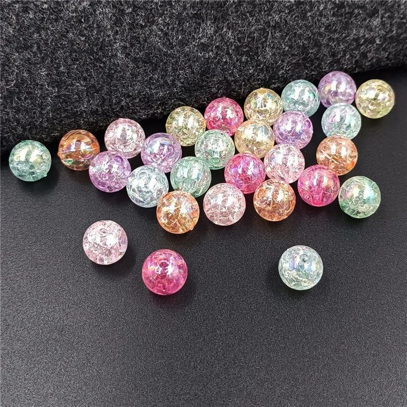 

10/12/14/16mm 10pcs Candy Color Broken Illusions Round Loose Beads DIY Jewelry For Bracelet Necklace Making Fashion Accessories