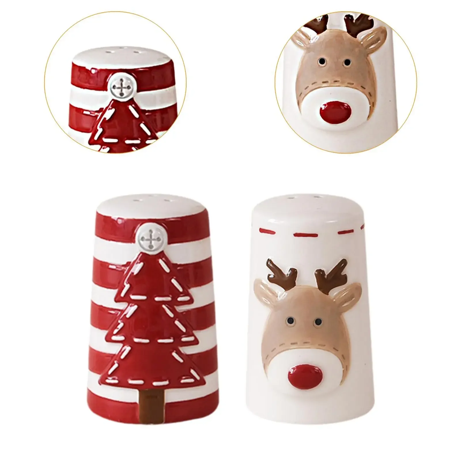 2Pcs nordic style santa claus christmas salt and pepper shaker creative Christmas themed spices bottle embossed seasoning bottle