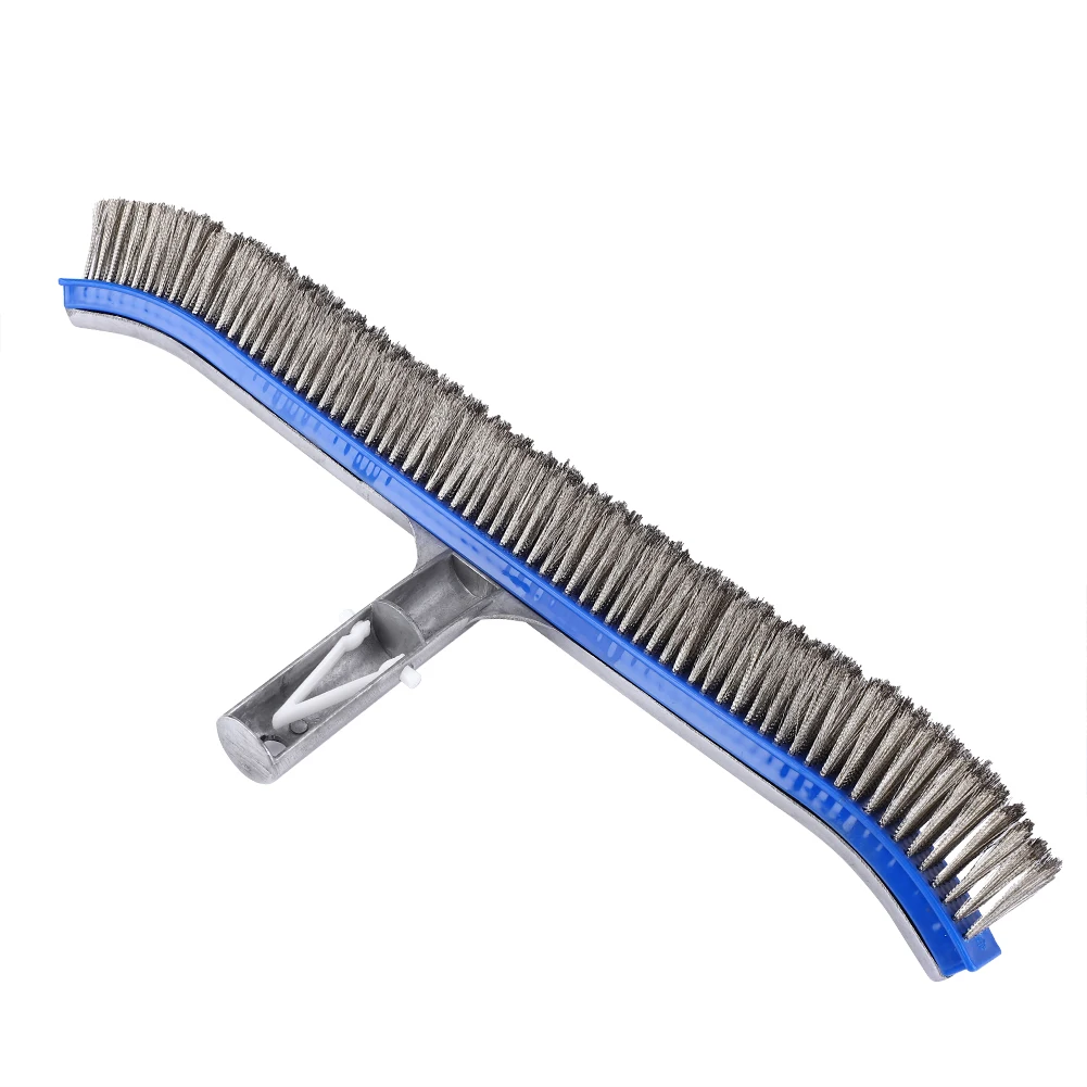18inch Swimming Pool Steel Brush Bottom Walls Cleaning Supplies for Pond Spa Hot Spring Cleaning Steel Brush Walls