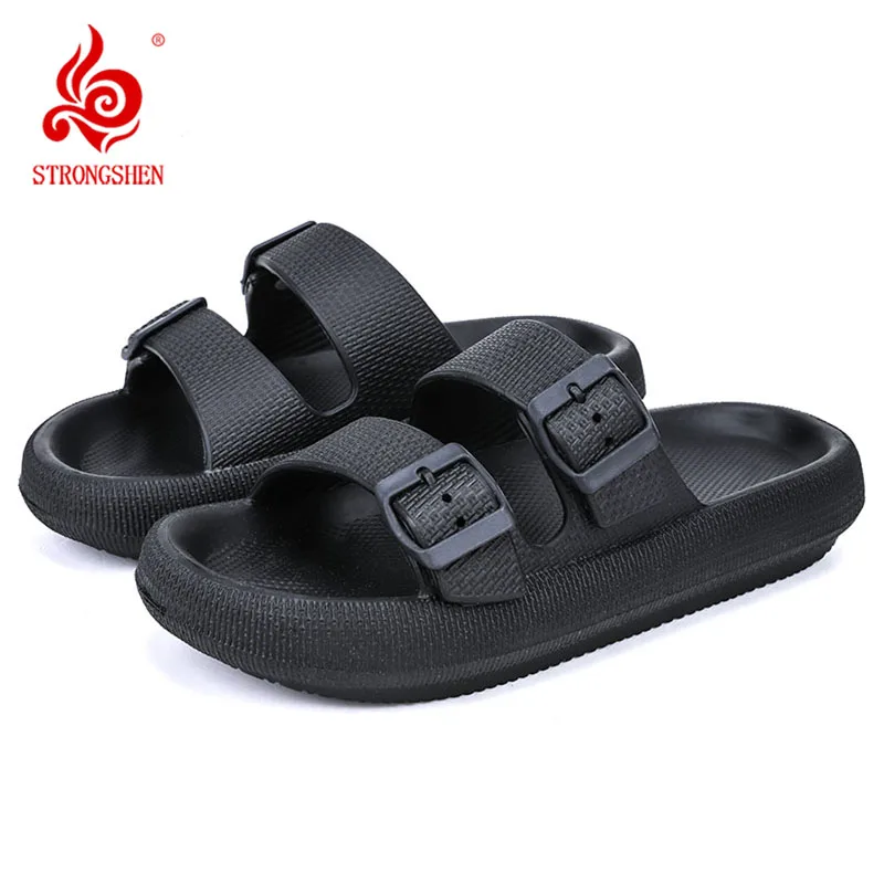 

STRONGSHEN Men Slippers Casual Shoes EVA Platform Massage Shower Bath Pool Slides Flip Flop Open Toe Comfortable Soft Sandals