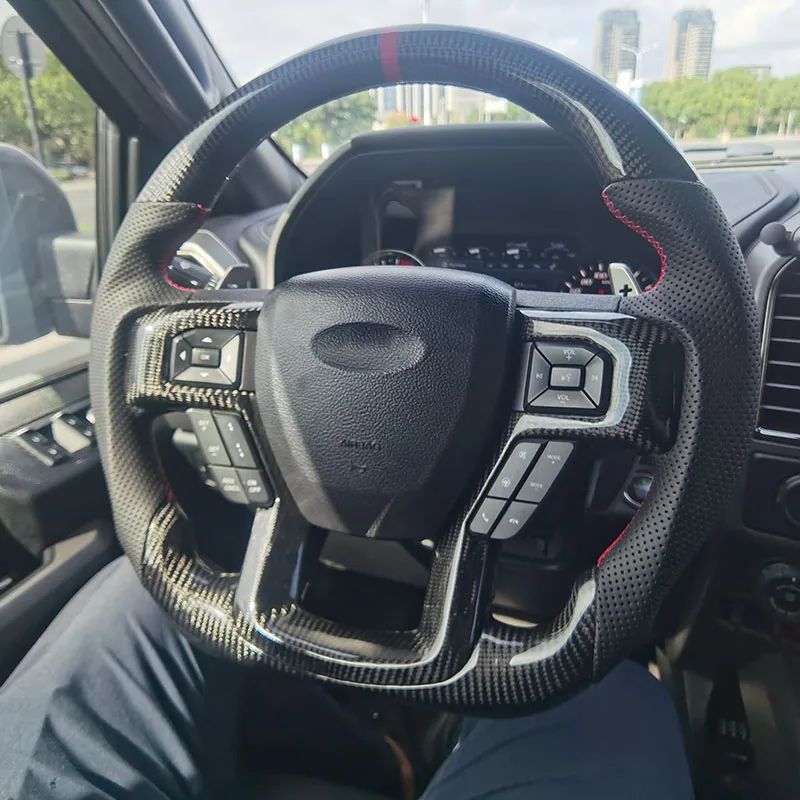 For Ford 2014 2015 2016 2017 2018 2019 F150 Raptor steering wheel carbon  fiber customization