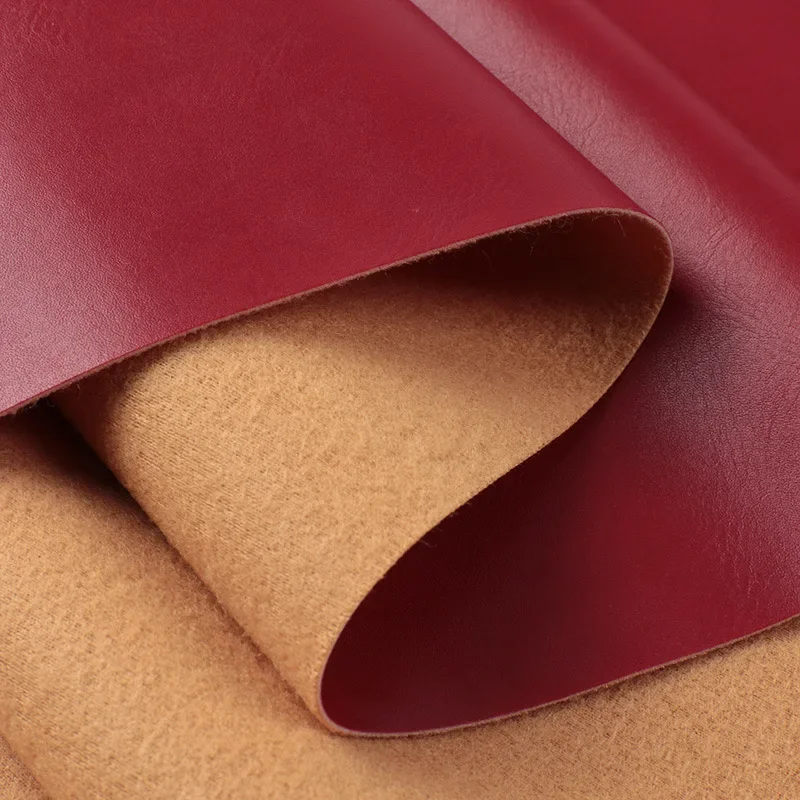 Eco-Friendly Soft PU Leather Fabric with Matte Finish And Flocking Bottom for Bag Making And Sofa Cushion Covering