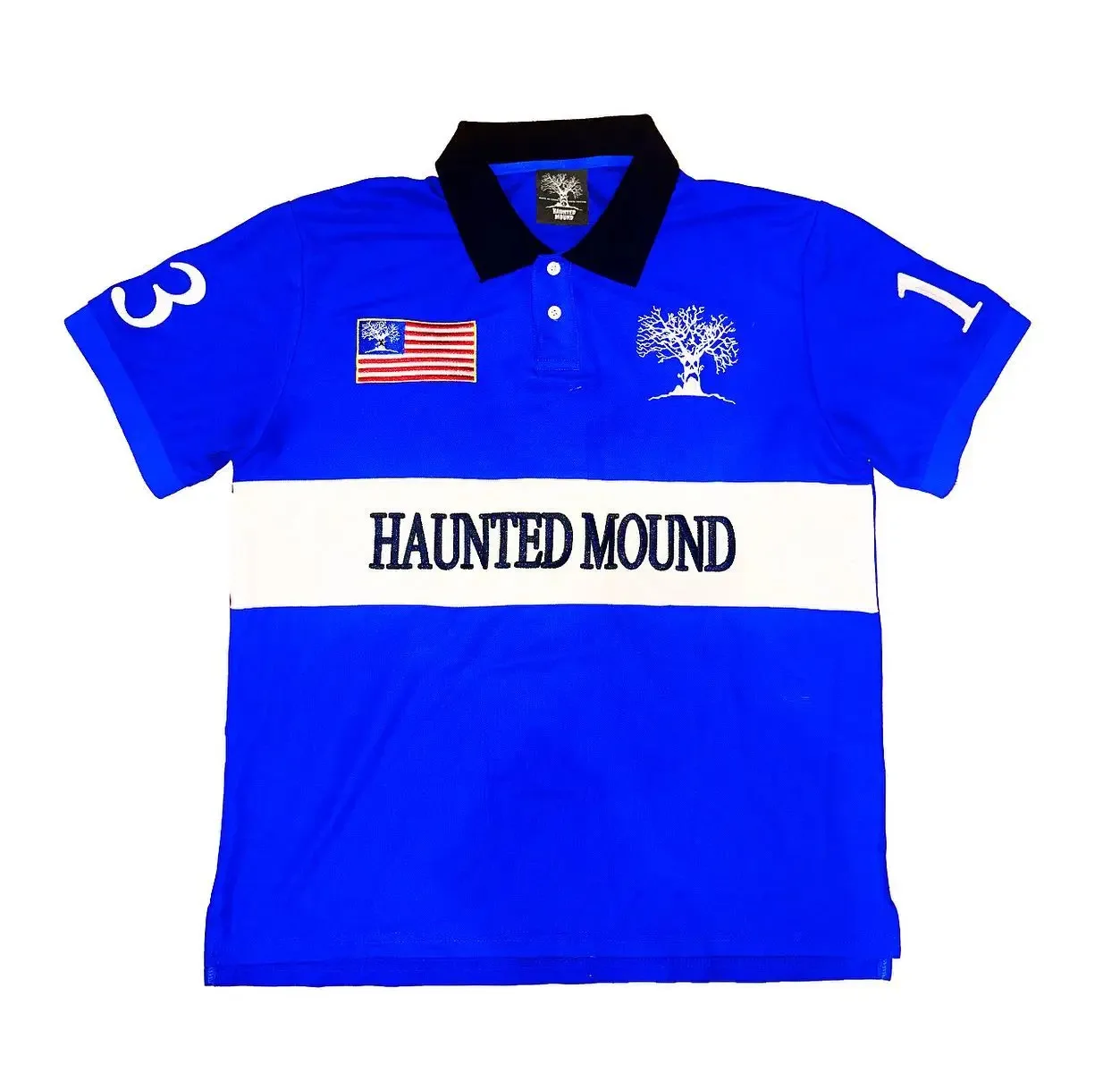 Haunted Mound Polo Shirt America Retro Street Hip Hop Short