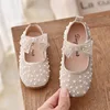 2023 New Girl's Princess Shoes Children's Fashion Bow Rhinestone Sequin Kids Shoe Baby Girls Party Student Flat Leather Shoes 1