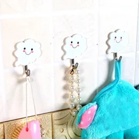 3Pcs/Set Cloud Shape Self Adhesive Key Hanging Hook/ Multifunction Wall Mounted Clothes Towel Door Hook/ Kids Room Hanger 2