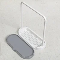 1 PC Kitchen Towel Storage Rack Sponge Drain Shelf Plastic Dishcloth Stand Home Organizer Holders Bathroom Gadgets 5