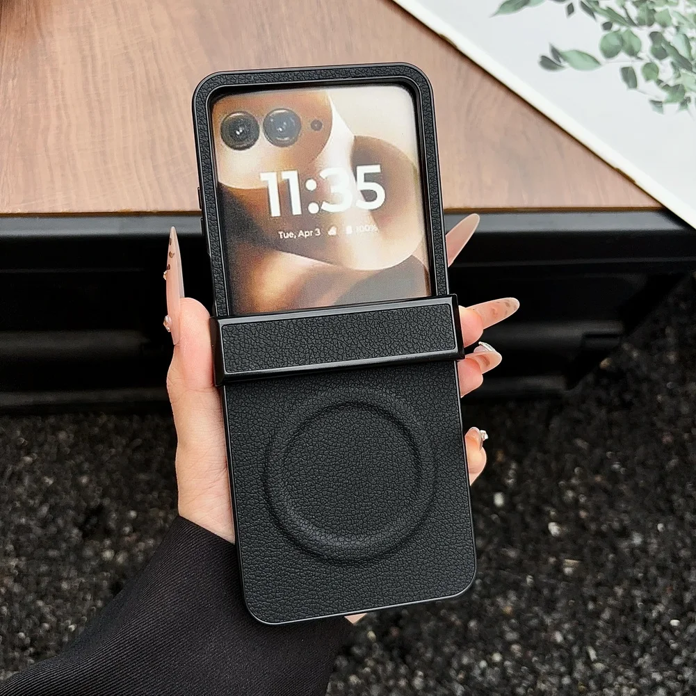 Leather Magnetic Slim Hinge Protective Phone Case