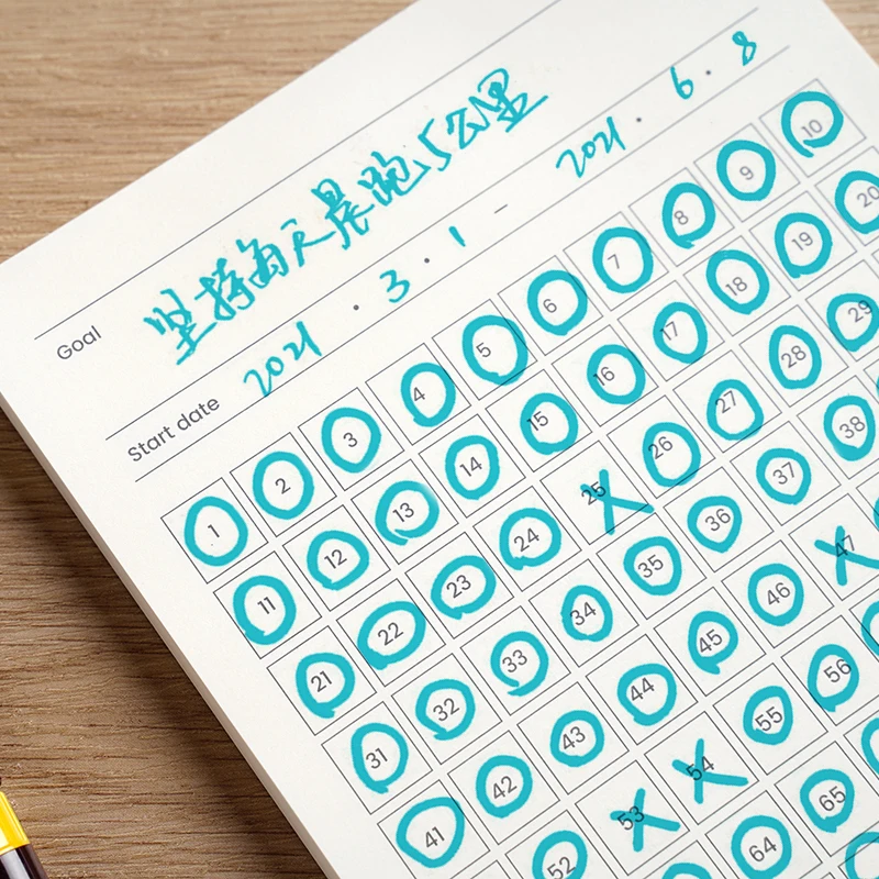 100-day Notepad Goal Track Habit Tracker Notebook Planner