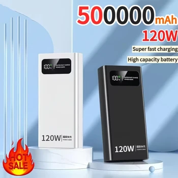 Nuovo 500000mAh Power Bank 120W Batteria di ricarica super veloce Display digitale ad alta capacità Power Bank per iPhone Samsung Huawei