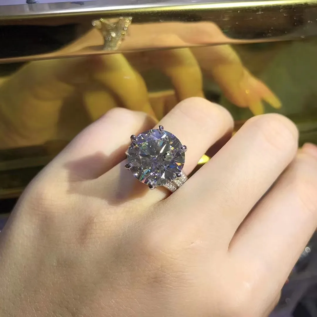 Bague Argent Sterling 925 Avec CZ Moissanite Russe - Taille 11 - Style Three-Stone - Our Secret Jewelers