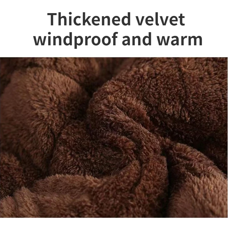 겨울 위장 및 봉제 두꺼운 미디엄에서 롱 스타일 오토바이 전기 자전거 라이딩 방풍 세트, 봉제 따뜻한 재킷 포함