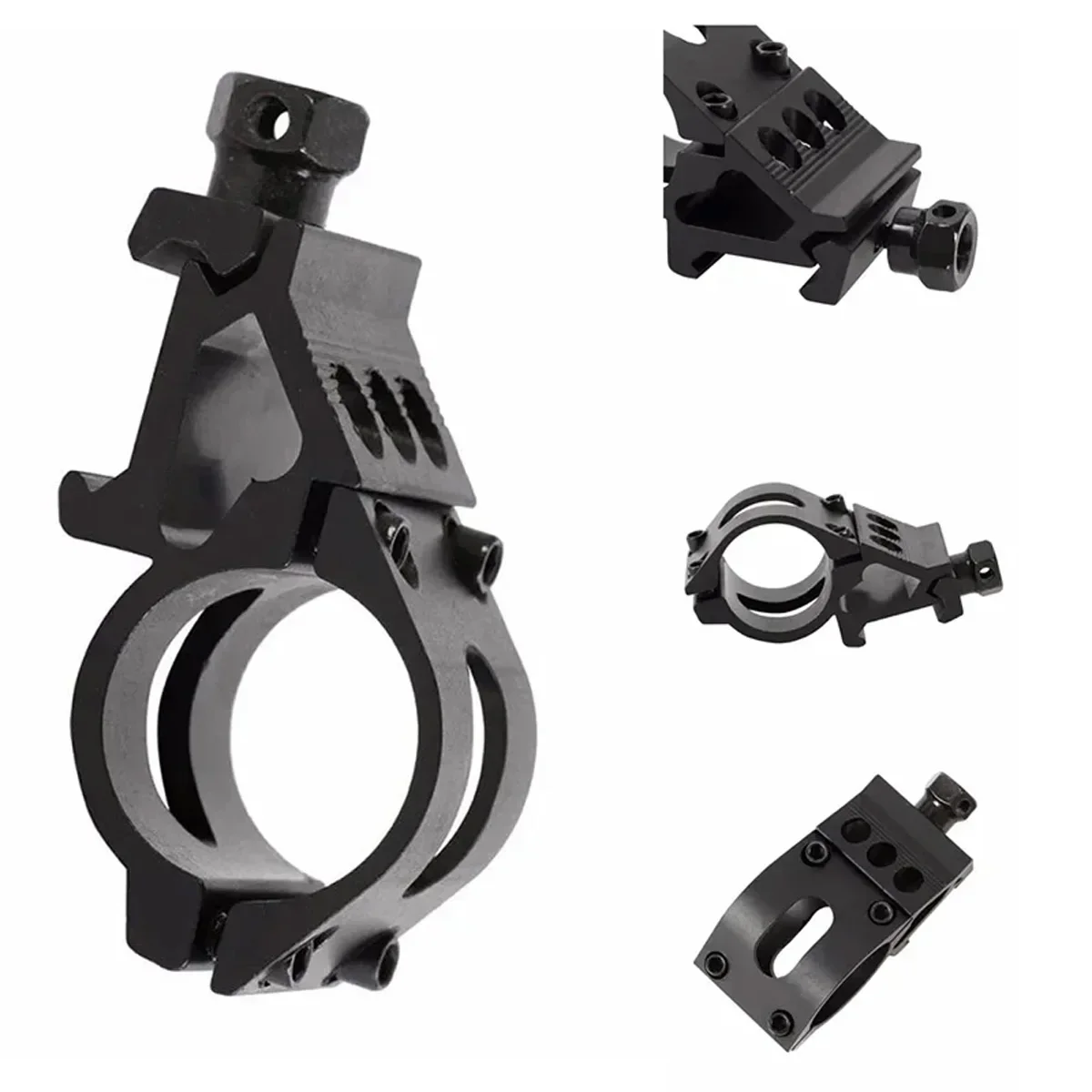 Rifle Scope Mount Scope Mount Adapter Flashlight Scope Mount Picatinny Rail Accessories Weapon Flashlight Mount Flashlight Mount Shotgun Accessories Airsoft 25.4mm Quick Release Offset Flashlight Scope Mount 20mm Picatinny Rail 45 Degree Sight Hunting Gun Accessories