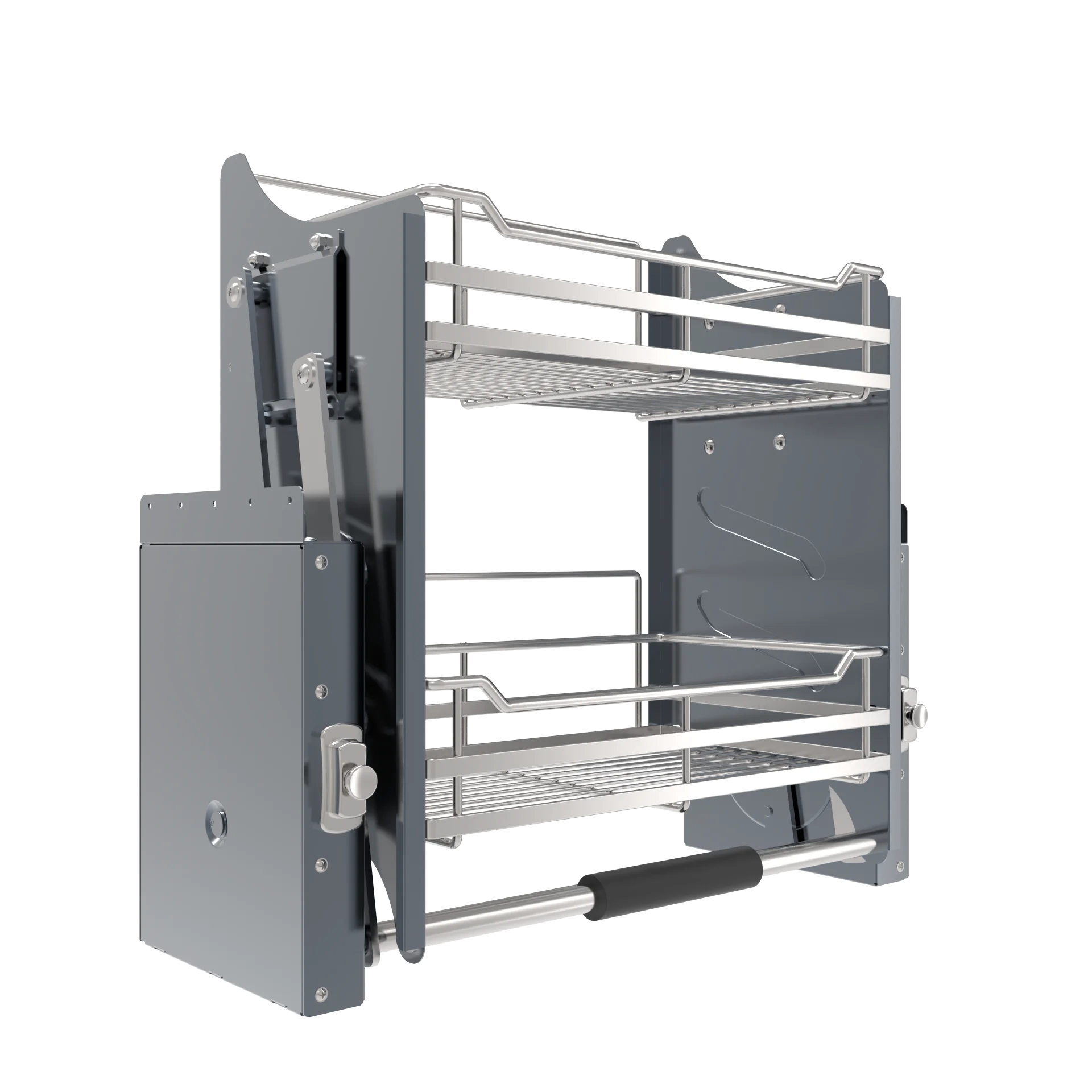 WELLMAX Kitchen Cabinet Storage Pull Down Elevator Basket Cabinet Accessory Afterburner Dry Rack Lift Shelf Kitchen Organizer