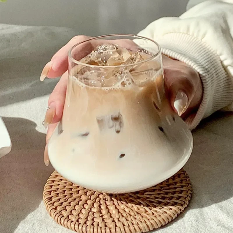 Glass Cups Coffee Beer Mug Aesthetic Drinkware Glassware Cocktails Wine Whiskey Espresso Water Cups Heat Resistant Tea Utensils