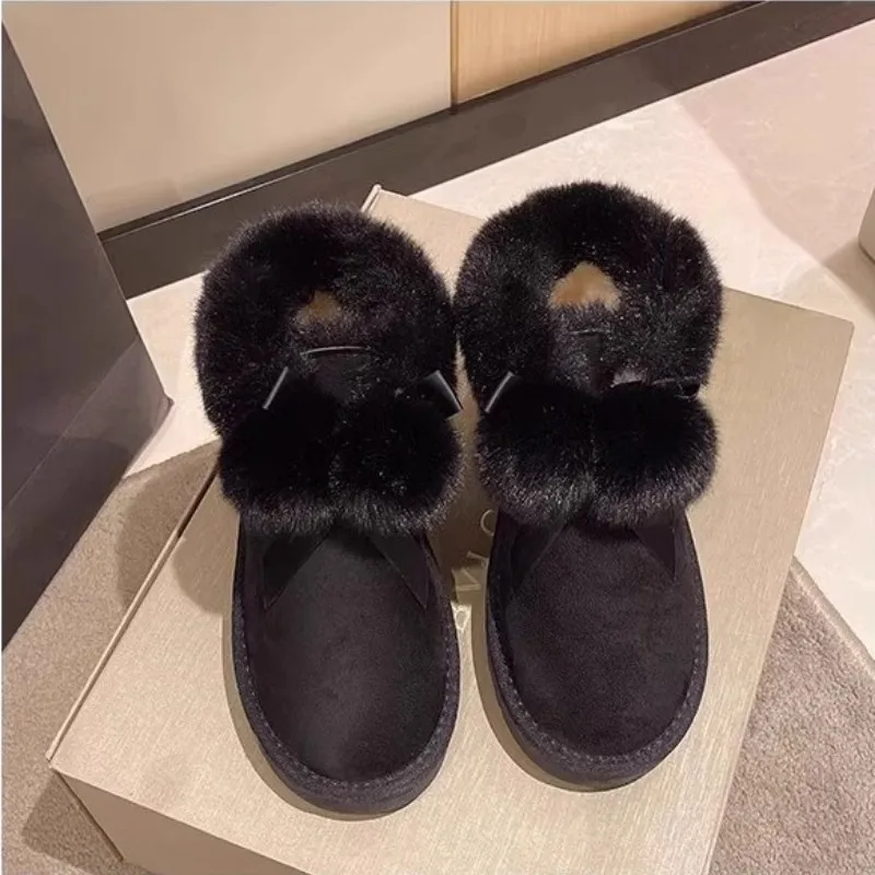 Women's Winter New Snow Boots Women's Cute Plush Comfortable Warm Cotton Shoes Women's Fashion Thick Sole Plush Ankle Boots
