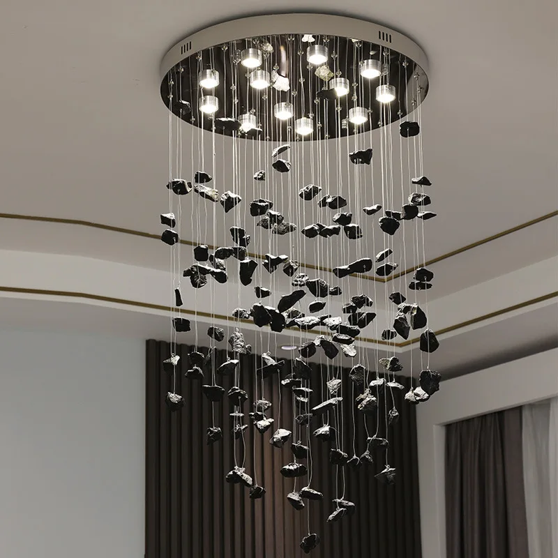 

Современные светодиодные подвесные светильники с черным камнем, люстры для гостиной, столовой, домашний декор, лампа для спальни, бара, лофта, освещение