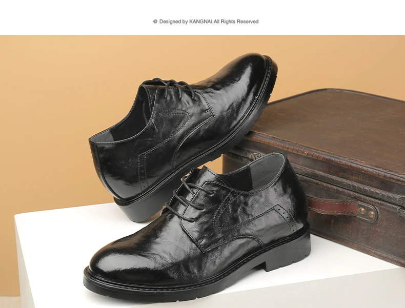 Männer Leder Schuhe Höhe Aufzug Schuhe Für Männer Luxus Kleid Schuhe Formale Büro Business Bequeme Erhöhen 8 cm Hochzeit Schuhe – Detail 14