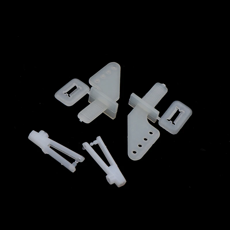 10Sets Medium Lock On Nylon Control Horn And Clevis Set Rudder Servo Ailerons Elevators For RC Fixed Wing Airplane Parts