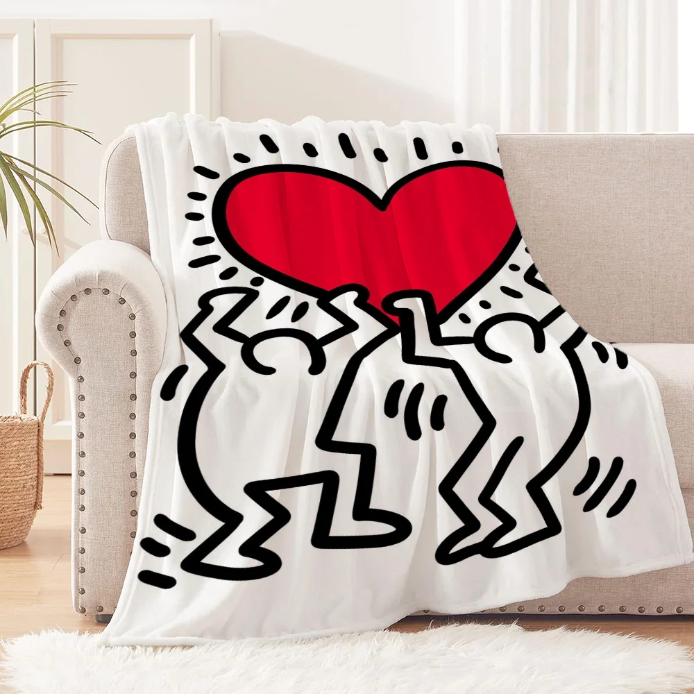Thermal Blankets for Bed Throw Blankets Characters Keith Haring Large Blanket for Sofa Decoration Luxury Bedding Cobija Knee Nap 2