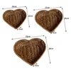 Simulation Rattan Woven Fruit Basket,Heart-shaped Desktop Storage Baskets for Home Kitchen,Retro Decorative Tray for Vegetables 6