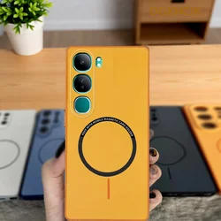 Color Magnetic Hard Silicone Back Cover for Vivo Y31 5G 2025 (XCK orange)