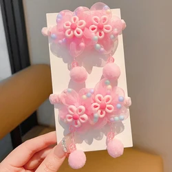 Charming Pink Flower Hair Ropes - Sweet Elastic Bands (04)