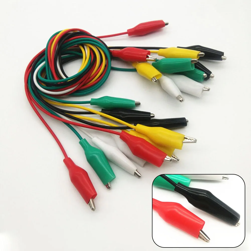 Small Double-Ended Alligator Clip Cable Electrical Clip Insulated Power Terminal Test Leads Wire Blocks Clamp Connectors 48cm