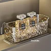 Luxury Crystal Clear Makeup Organizer, Plastic Cosmetic Storage Box, Freestanding Display Case, Lightweight for Bathroom, Vanity 3