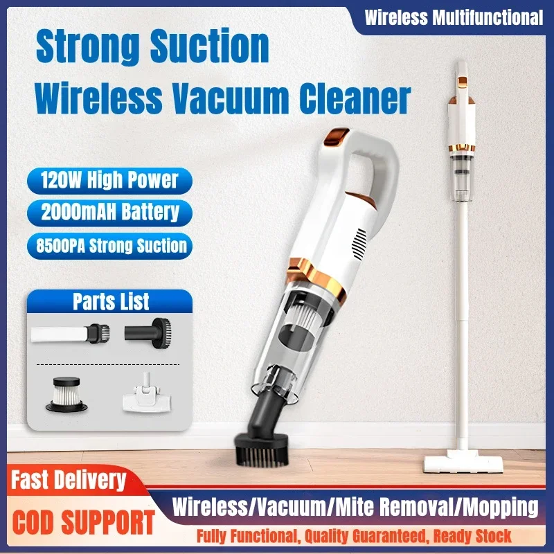 Household Vacuum Cleaner Wireless Portable 120W Super Power Vacuuming Dust Mite Wet And Dry Long Life Car Appliances 2