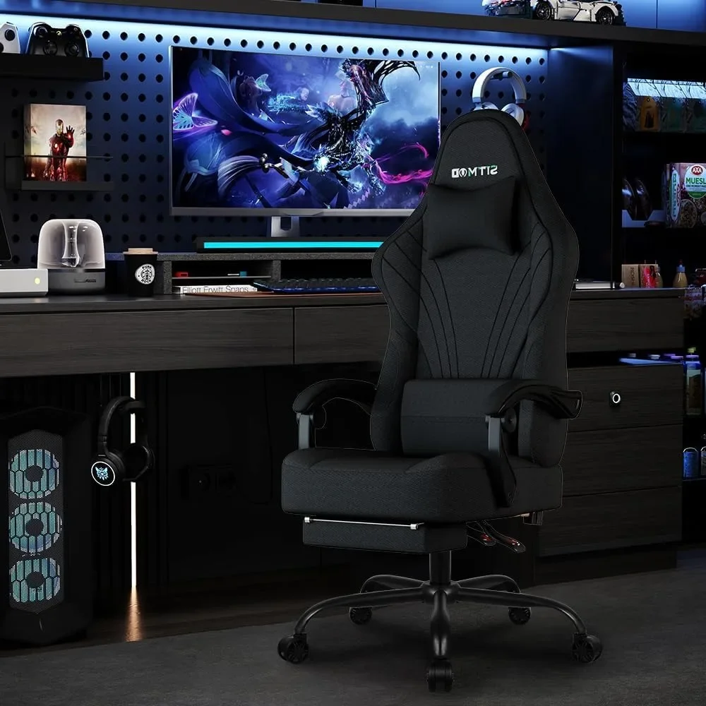 Gaming Chair Ergonomic Computer Chair with Footrest, Big Tall PC Gamer Chairs with Headrest and Massage Lumbar Support 2