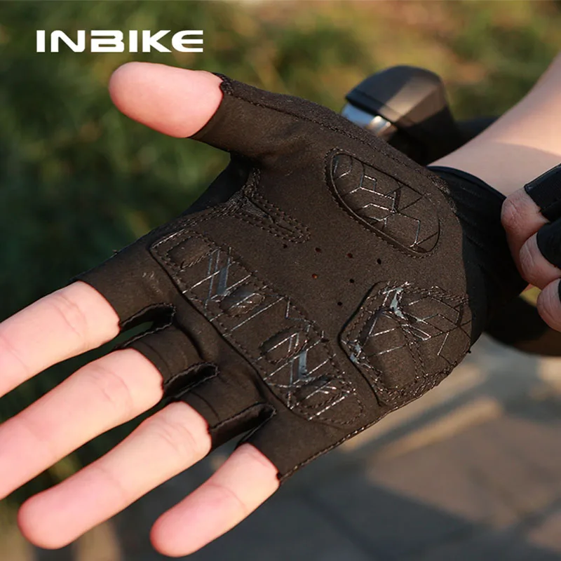Cycling Gloves INBIKE Half Finger MTB Summer Bicycle Riding Palm Pad Reflective