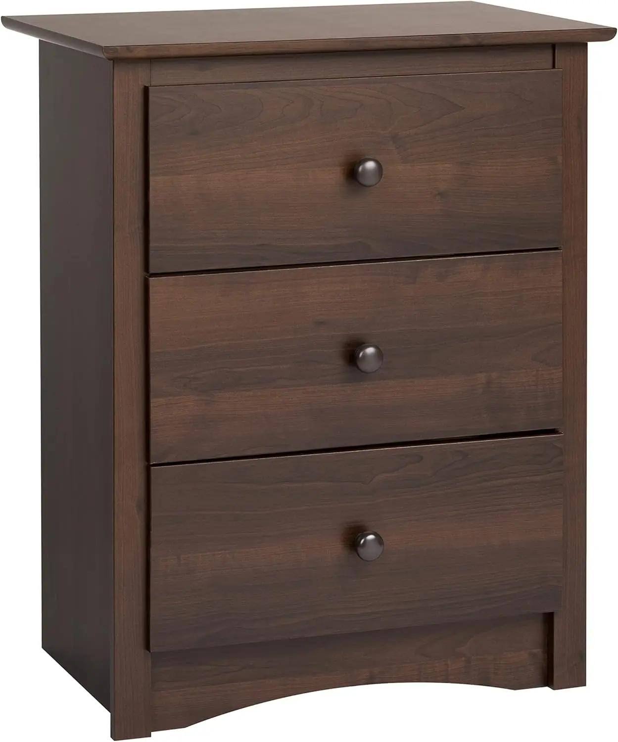 Prepac Sonoma Traditional Tall Nightstand Side Table with 3 Drawers, Functional Tall 3-Drawer Bedside Table 16 D X 23 W X 29