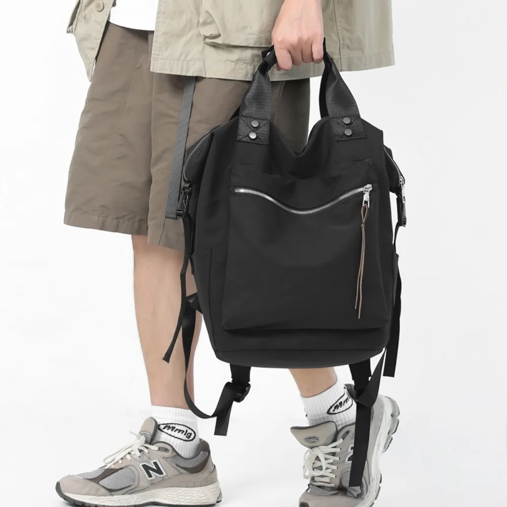 Green Backpack for Boy Girl's Students Nylon Waterproof Multifunctional Handbag Textbook Bag Youth Travel Sports Backpack Black