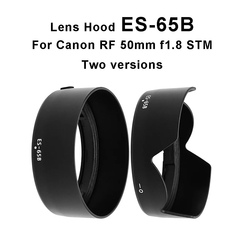 ES-65B for Canon RF 50mm f1.8 STM Circular / Flower Shaped Camera Lens Hood ES65B Black Plastic Reversible Bayonet mount camera lens hood