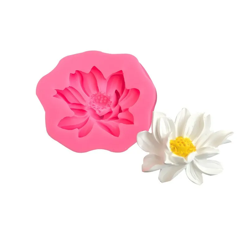 

Lotus Blossom Shape liquid Silicone Mold DIY Fondant Cake Chocolate Dessert Cookie Decoration Kitchen Baking Accessories Tools