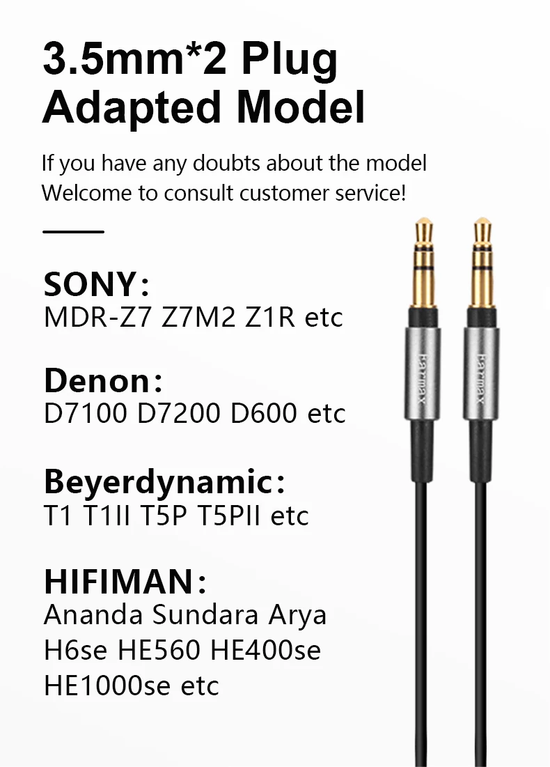 For HIFIMAN SONY HE6se HE560 HE400se HE1000se MDR-Z7 Z1R D7100 D7200 Replaceable Earphones TYPEC to Double 3.5mm Upgrade Cable