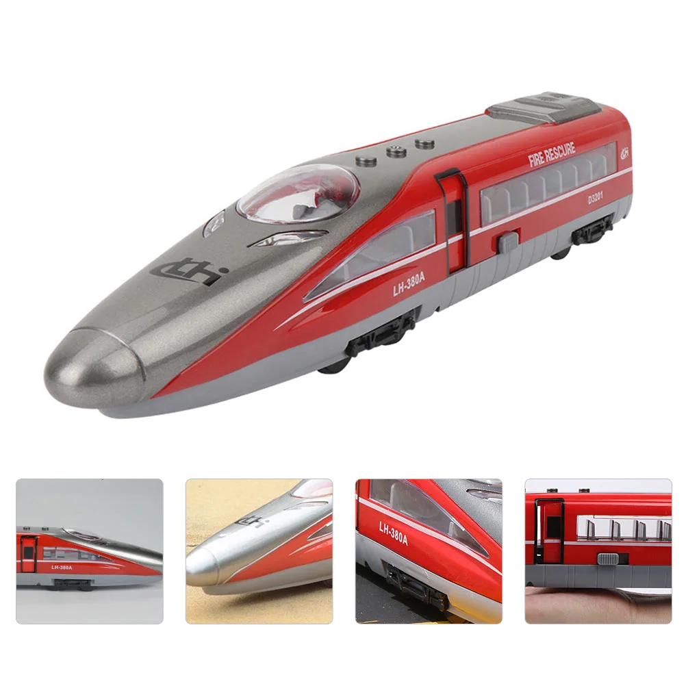 

High Speed Rail Model Toy Kids Pull Back Child High-Speed Railway Simulated Sound Light Inertia Toys Early Education Car Models