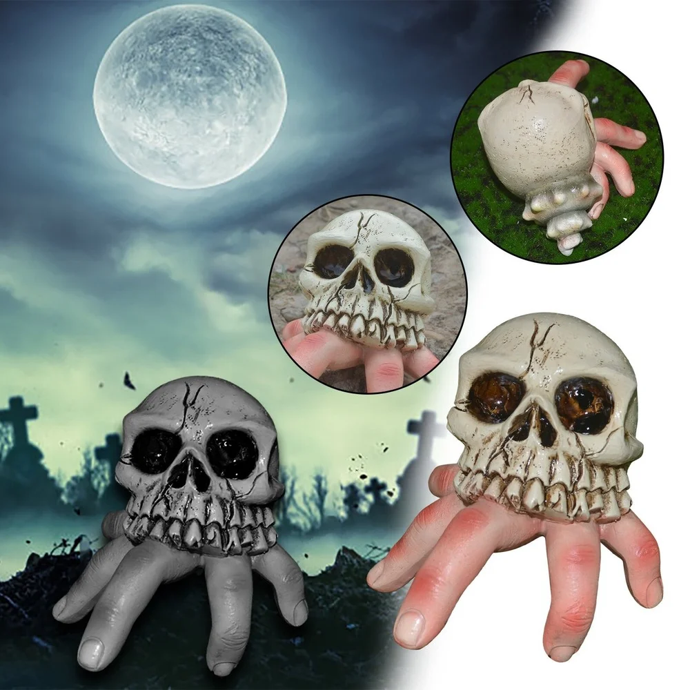

Horror Skull Finger Resin Crafts Halloween Horror Garden Decoration Shell Resin Ornaments Home Decore Gothic Decor