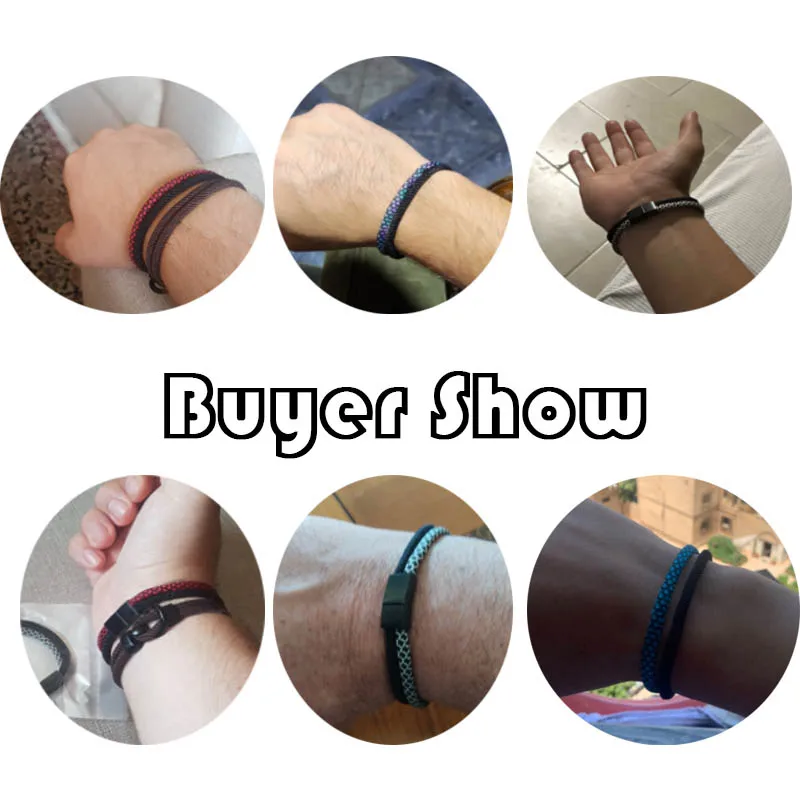 Stainless Steel Magnet Buckle Paracord Bracelet for Men