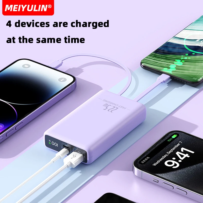 Power Bank di grande capacità da 10000mah con cavo USB C portatile PD 20W batteria esterna a ricarica rapida per iPhone 15 Xiaomi Samsung - Image 3