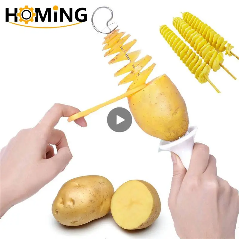 1Set Potato Spiral Cutter Cucumber Slicer Kitchen Accessories Vegetable Spiralizer Spiral Potato Cutter Slicer Kitchen Gadgets