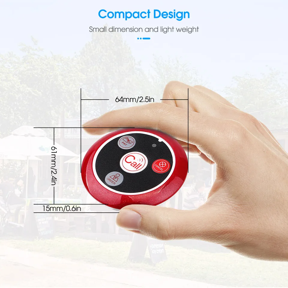 Wireless Calling System Retekess T117 10Pcs Call Button Restaurant Pager Wireless Waiter Transmitter 433MHz For Hookah Bar Cafe Customer Service