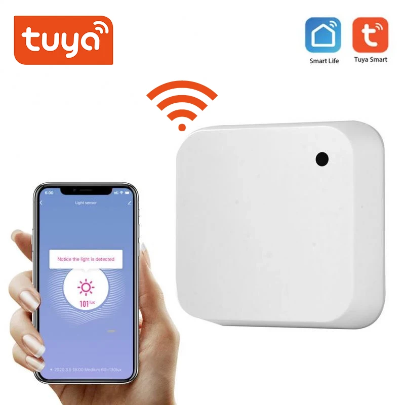 

Tuya Light Sensor Brightness Detector Smart Home Security Linkage Illumination Sensor Wireless Remote Control Smart life App