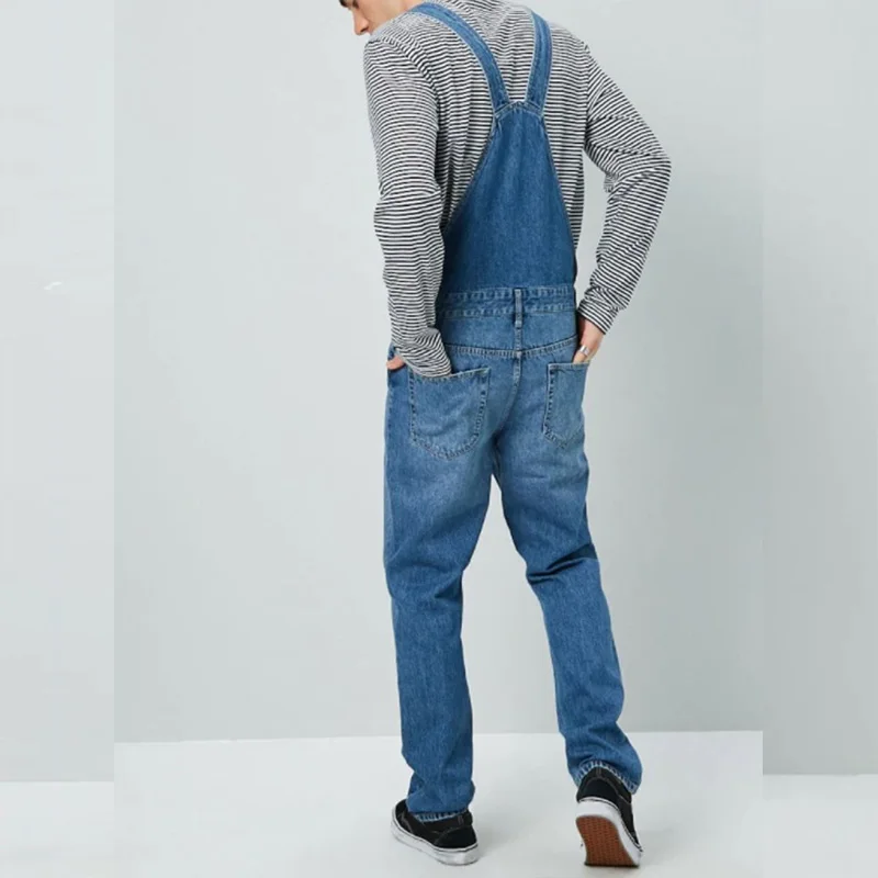 Men's Jeans Suspenders New High Street Denim Jumpsuit Spring and Autumn Full Length Overalls Male Bibs Cargo Pants