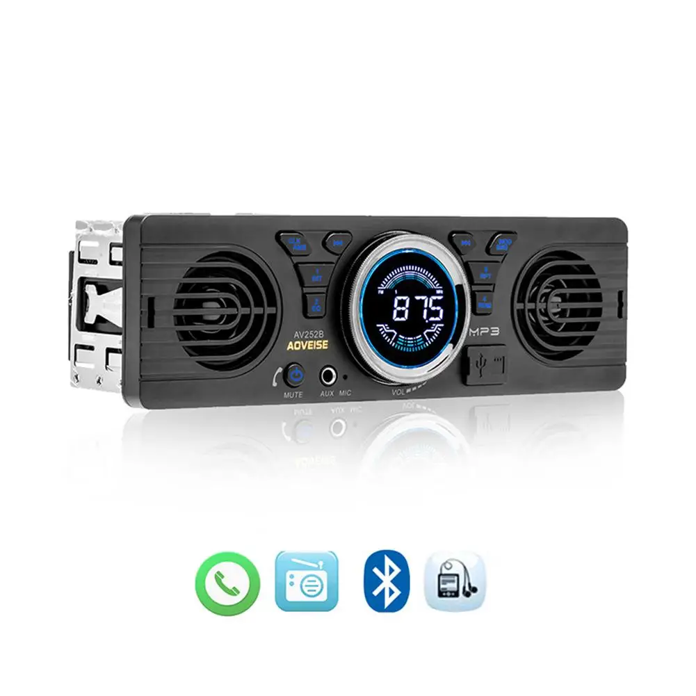 

Автомобильный Mp3 проигрыватель, 12 В, Bluetooth-совместимый, с динамиком, для прослушивания музыки, Fm-радио, кардридером AV252B