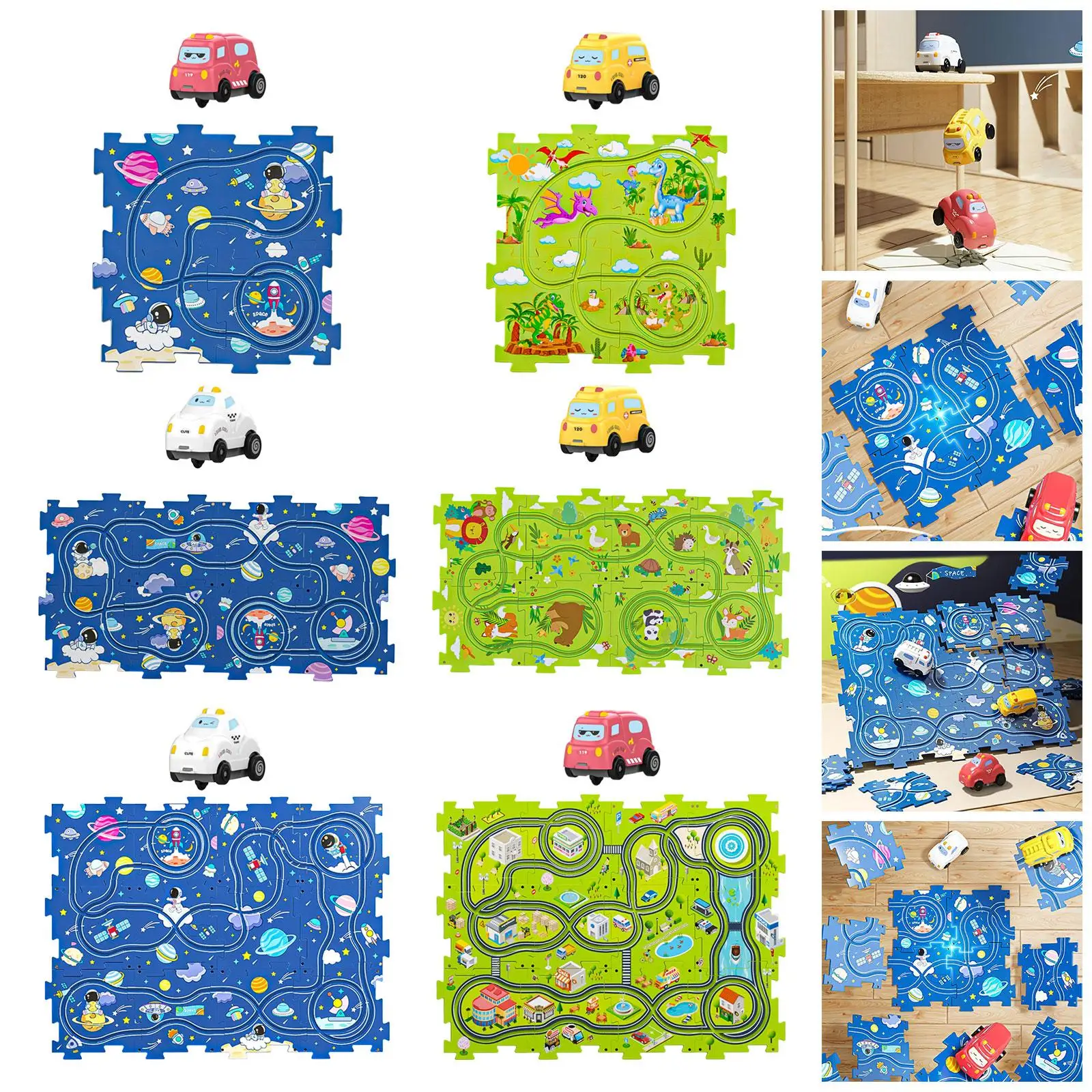 

Puzzle Track with Vehicle Multipurpose Disassemble Learning Educational Slot Rail Toys for Kids Toddlers Birthday Gifts