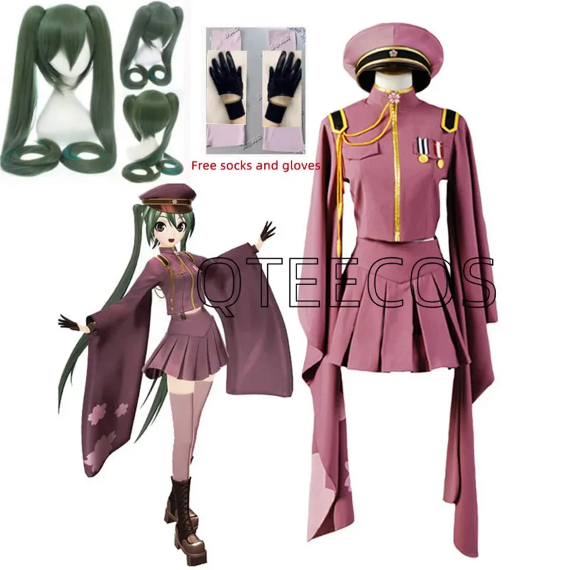 

Anime Miku Cosplay Kimono Costumes Uniform Outfit Halloween Clothes For Girls S-2xl Include Socks Gloves
