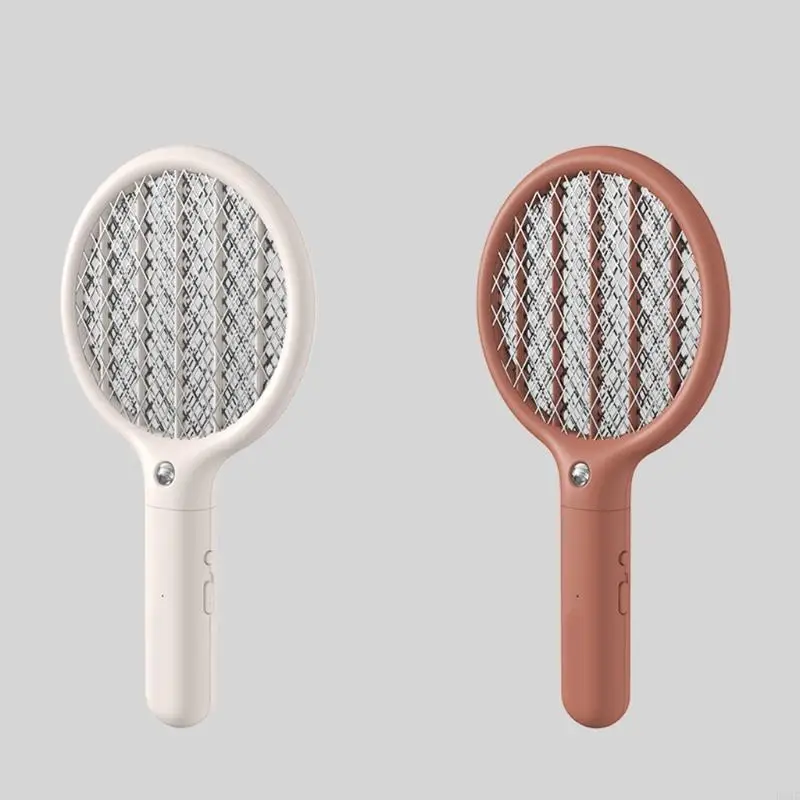 【Fast and Free Delivery】 K32C 2600V Zapper Racket Electric & Lamp Rechargeable Insect Trap with LED Attractant 3 Mesh